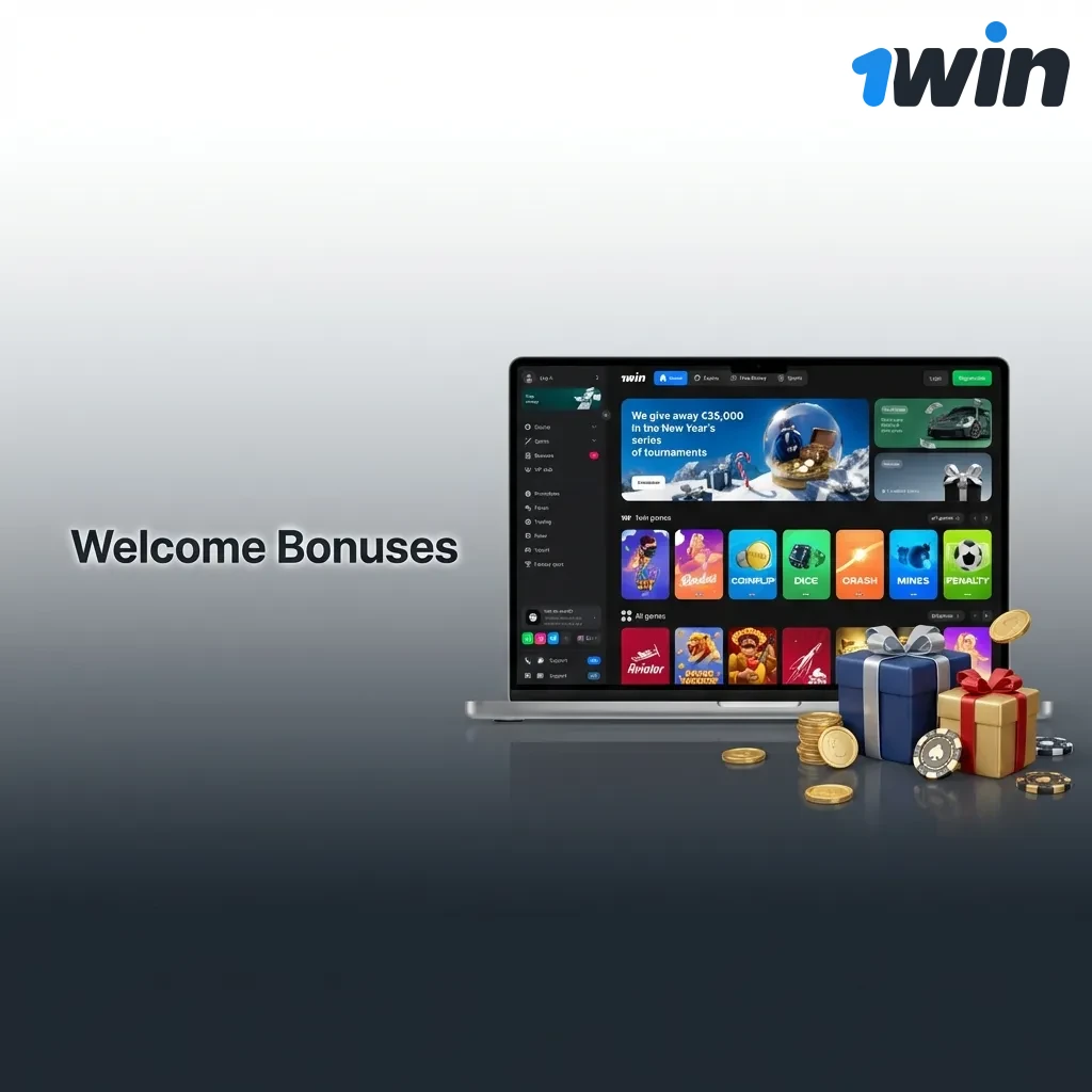 Table showing 500% welcome bonus package up to ₹75,000 split across four deposits with wagering requirements and validity periods