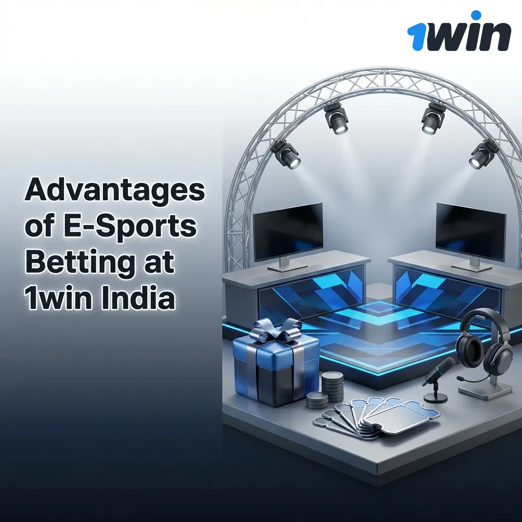1win India esports betting platform showing welcome bonus, payment options, and mobile app features for Indian bettors