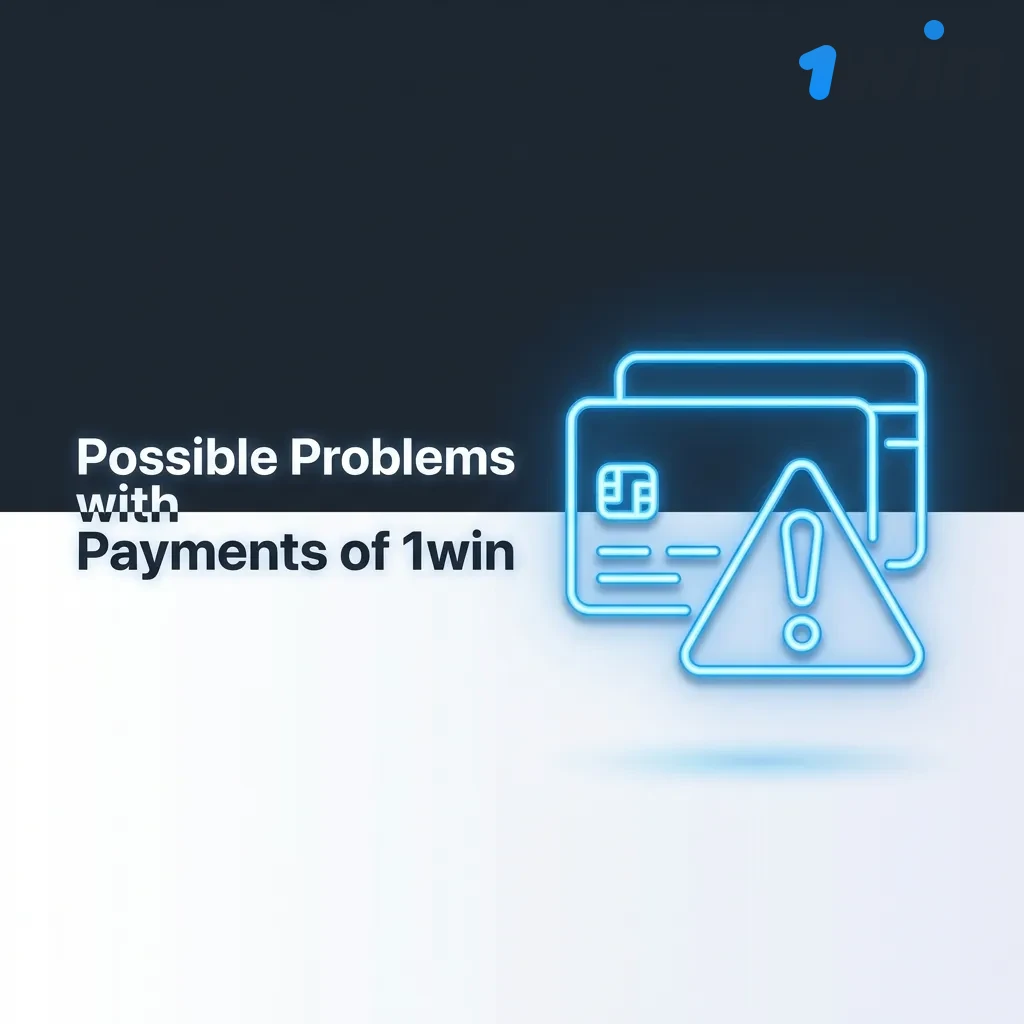 Troubleshooting guide showing common 1win payment problems including deposit delays, withdrawal rejections, and verification issues.