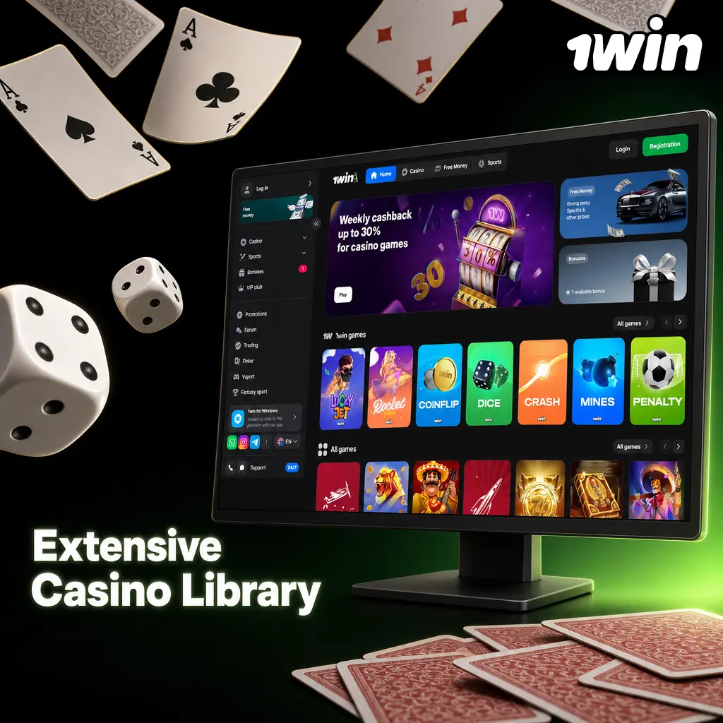Extensive casino library featuring a wide variety of online slots, table games, and live casino options
