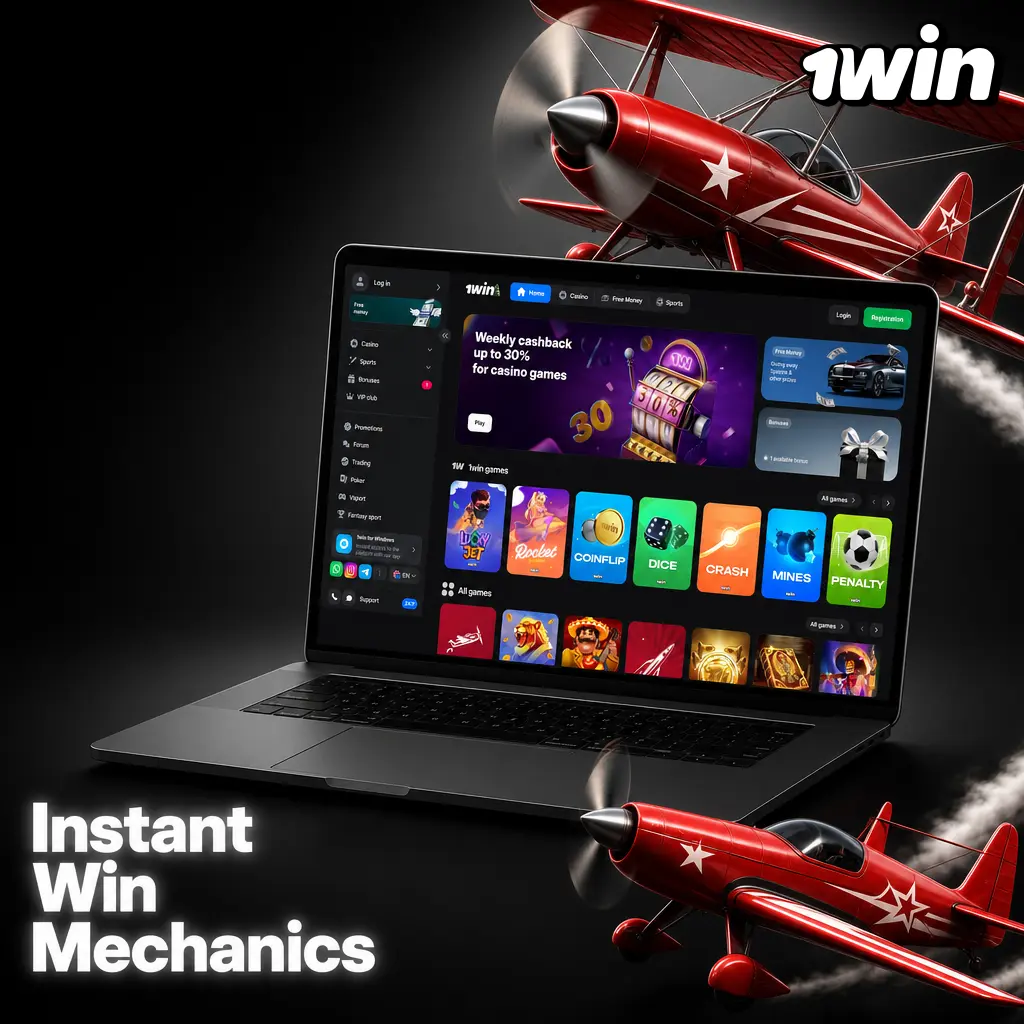 Graphic illustrating instant win mechanics for digital contests, gamified rewards, and customer engagement.