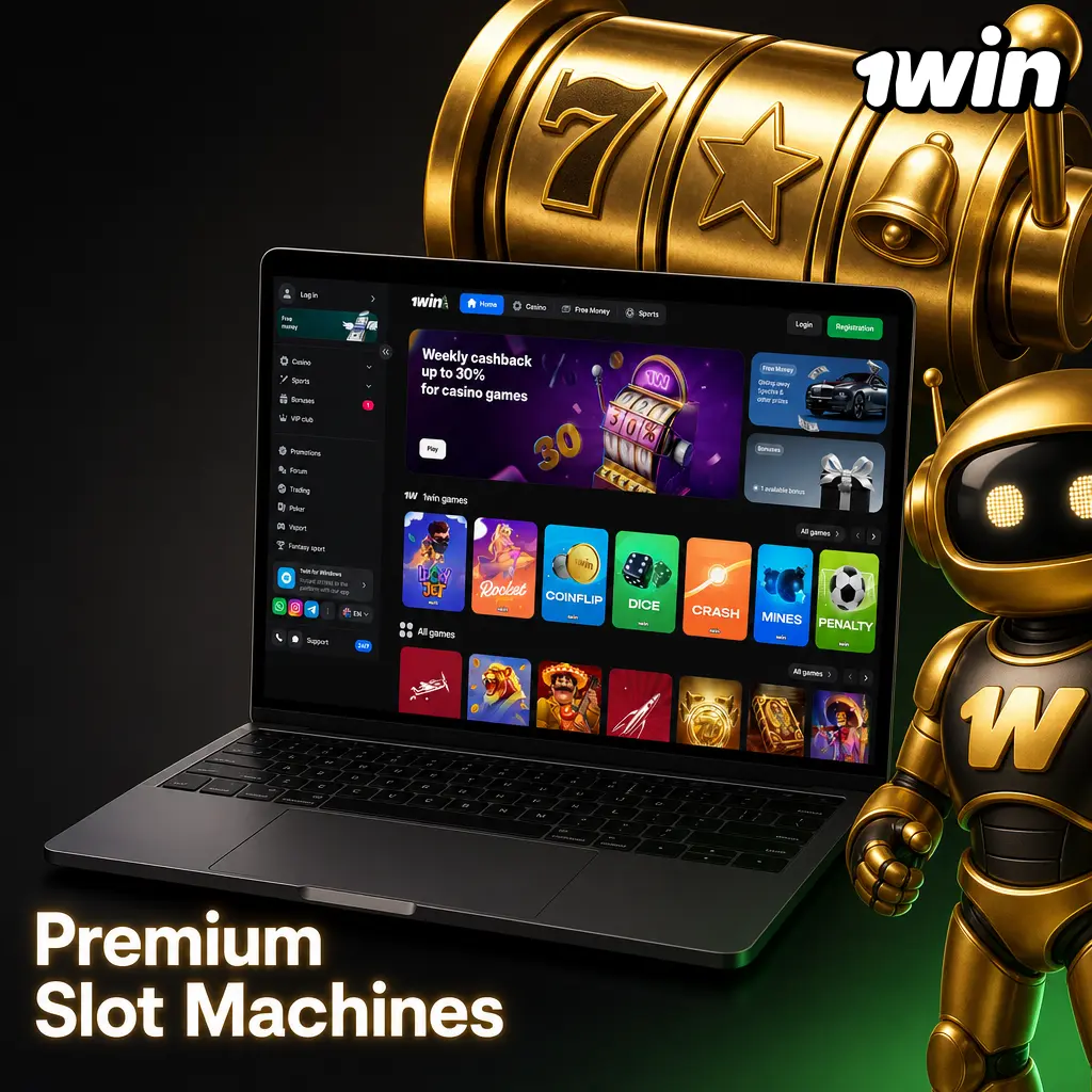 Premium slot machines with colourful displays for luxury casino gaming.